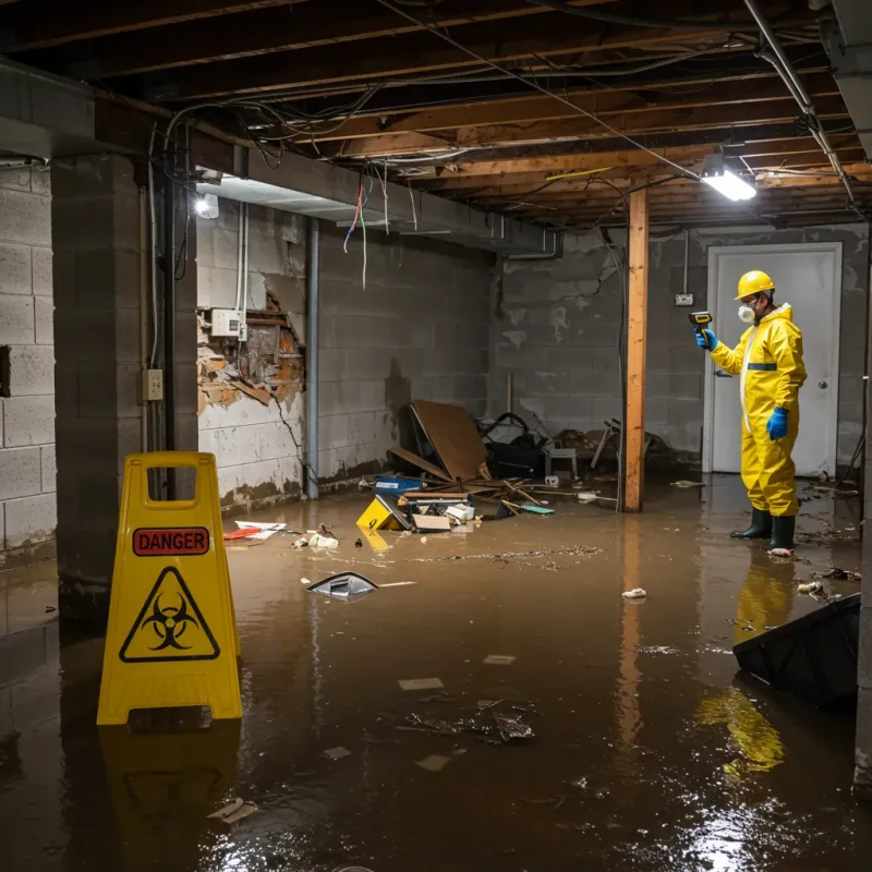 Flooded Basement Electrical Hazard in Fort Myers Shores, FL Property